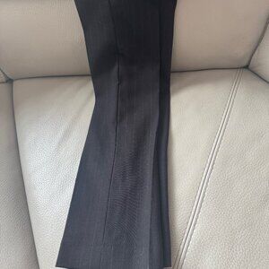 New  IRO Paris Biaga Black Pinstriped Virgin Wool Side Slits Slim Pants size 6
